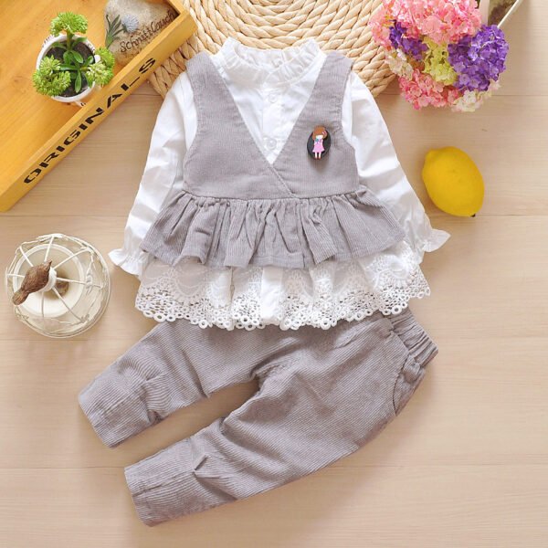 Infant Princess Dress Girls Cotton Three Piece Suit